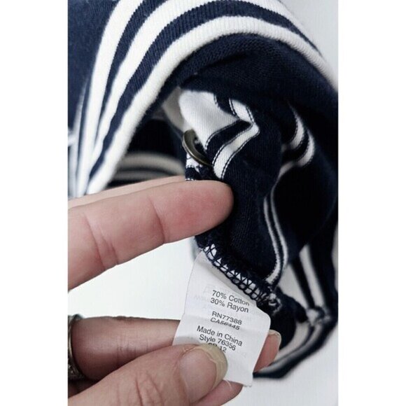 J CREW White Blue Striped Sleeveless Midi Dress (S) - Picture 3 of 4